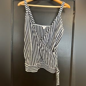 J Crew Navy/White Stripped Tank with tie detail, Never Worn, NWOT